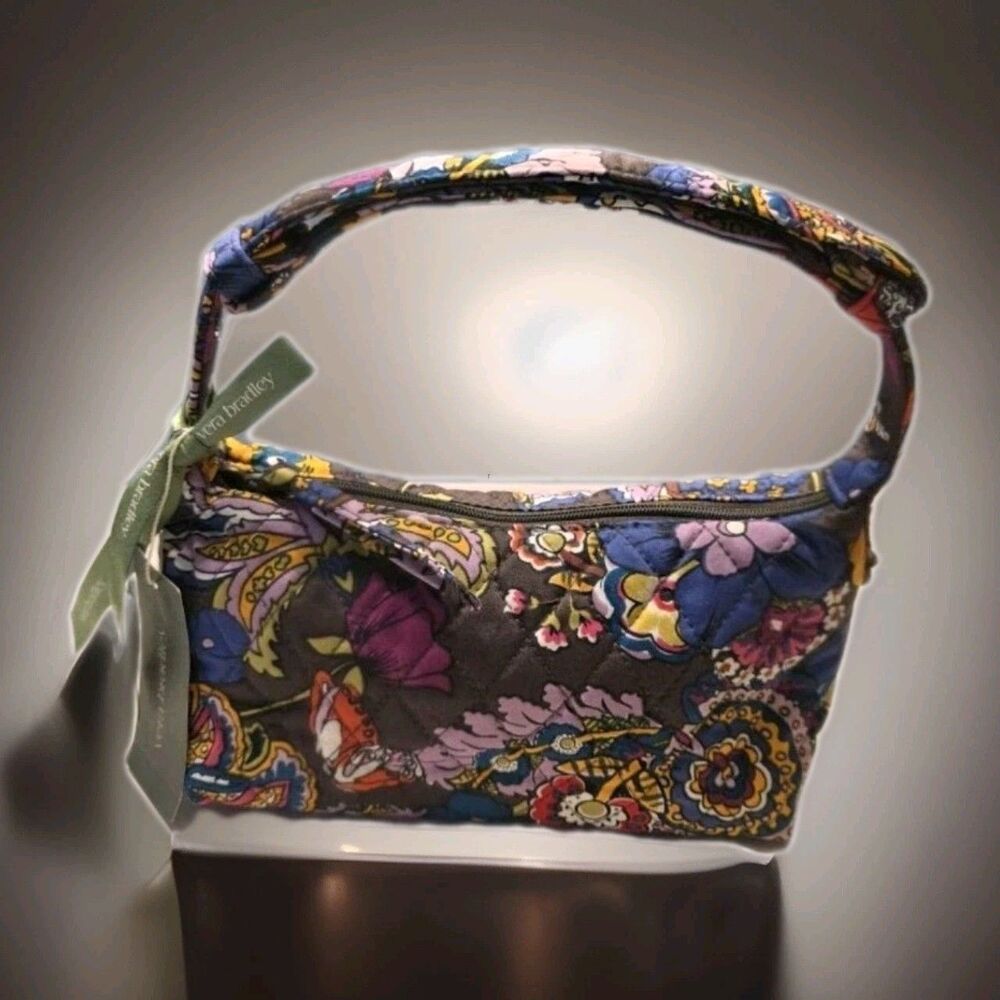 Vera Bradley Roxbury Crescent Shoulder Bag Colorful Bouquet New - Picture 4 of 13